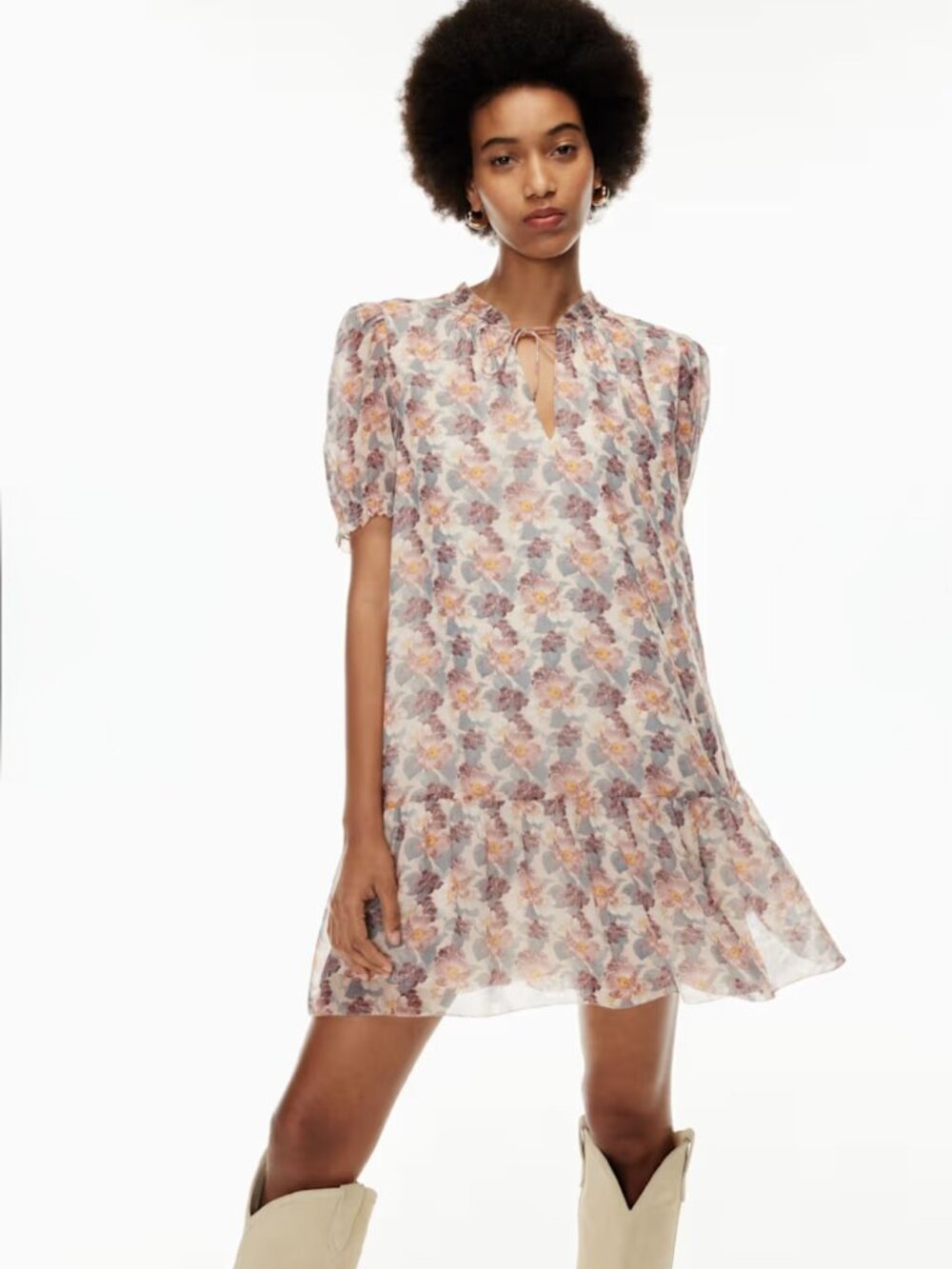Wilfred Walden Floral Ruffled Mini Dress